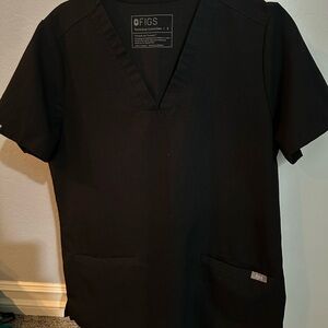 Figs Women's Black Scrub Top Small
